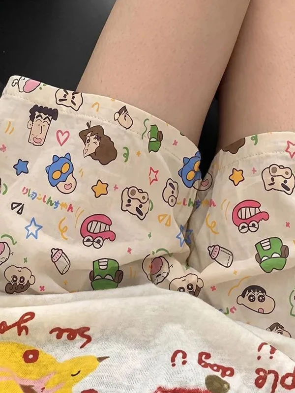 Casual Loose Straight Leg Pants Women's Summer Shorts Home Leisure Sleepwear High Waist Polyester Fiber Cartoon Print
Casual Loose Straight Leg Pants Women's Summer Shorts Home Leisure Sleepwear High Waist Polyester Fiber Cartoon Print