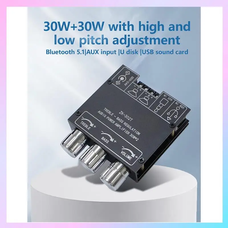 T23C ZK-302T Bluetooth Digital Power Amplifier Module 2.0 Stereo Dual Channel 30W+30W With High & Low Tones
T23C ZK-302T Bluetooth Digital Power Amplifier Module 2.0 Stereo Dual Channel 30W+30W With High & Low Tones