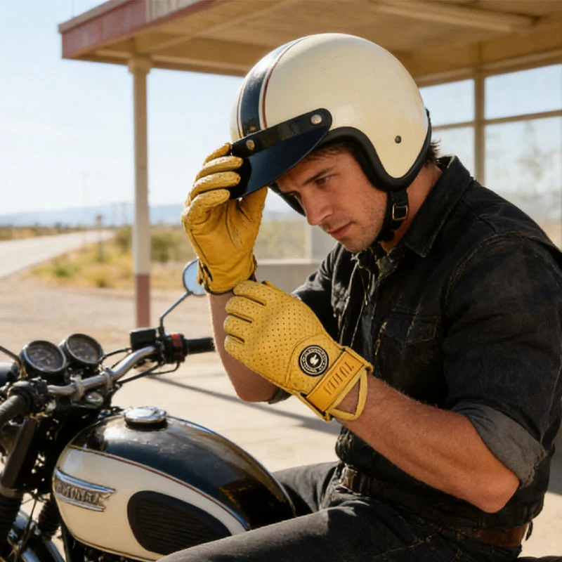 Retro Yellow Leather Motocross Gloves Half Finger Touchscreen Hard Shell Protection Breathable Motorcycle Motorbike Glove Items
Retro Yellow Leather Motocross Gloves Half Finger Touchscreen Hard Shell Protection Breathable Motorcycle Motorbike Glove Items