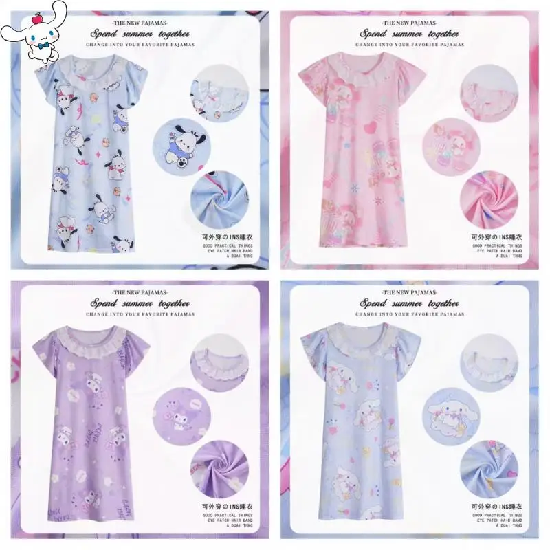 Hello Kitty Kuromi детская ночная рубашка Kawaii Sanrio для девочек, летняя новая кружевная пижама с короткими рукавами и рисунком аниме, модная милая пижама принцессы
Hello Kitty Kuromi детская ночная рубашка Kawaii Sanrio для девочек, летняя новая кружевная пижама с короткими рукавами и рисунком аниме, модная милая пижама принцессы