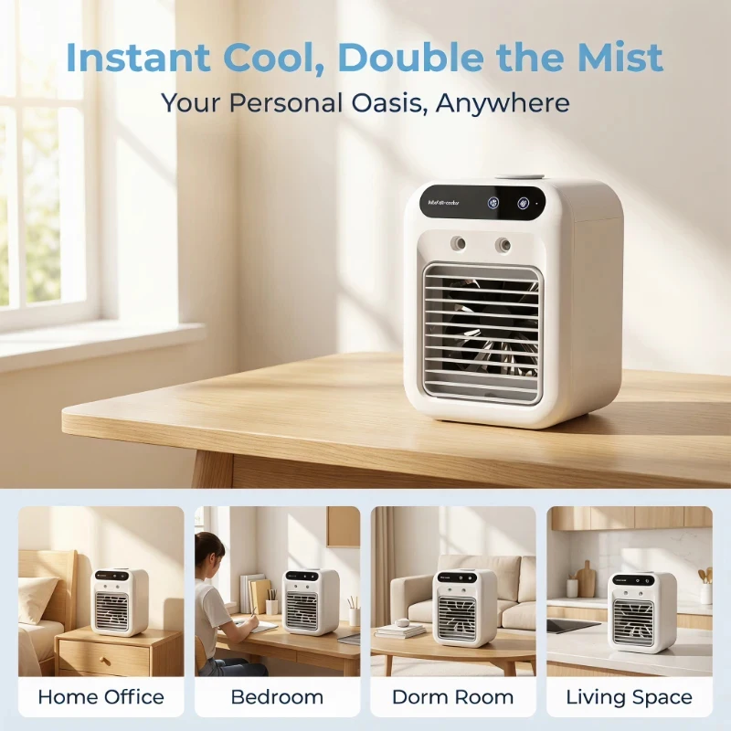 Rechargeable Household Mini Spray Cooling Fan 1800mAh Bladeless Air Blower Desktop Office Humidifying Cooler
Rechargeable Household Mini Spray Cooling Fan 1800mAh Bladeless Air Blower Desktop Office Humidifying Cooler