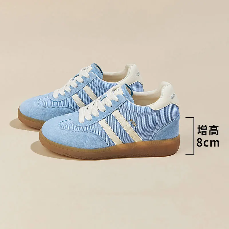 8CM Hidden Height Increasing Lake Blue Retro Striped Skate Shoes for Women Lace‑Up Gum Sole Platform Casual Sneakers
8CM Hidden Height Increasing Lake Blue Retro Striped Skate Shoes for Women Lace‑Up Gum Sole Platform Casual Sneakers