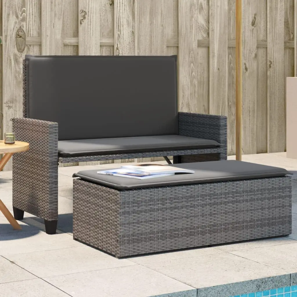 Garden Bench Grey PE Rattan 2-Seater Convertible Outdoor Patio Bench with Powder-Coated Steel Frame, Weather-Resistant,, Custom
Garden Bench Grey PE Rattan 2-Seater Convertible Outdoor Patio Bench with Powder-Coated Steel Frame, Weather-Resistant,, Custom