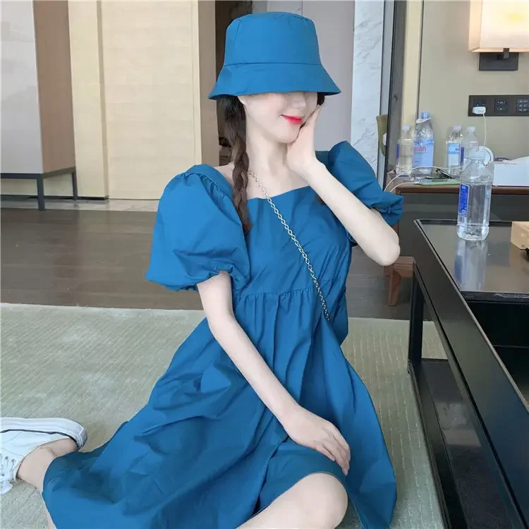 Women's New Style Square Collar Short-Sleeve Dress Puff Sleeve Korean-Style Dress Woman Dress Vestido De Mujer Femme Robe
Women's New Style Square Collar Short-Sleeve Dress Puff Sleeve Korean-Style Dress Woman Dress Vestido De Mujer Femme Robe