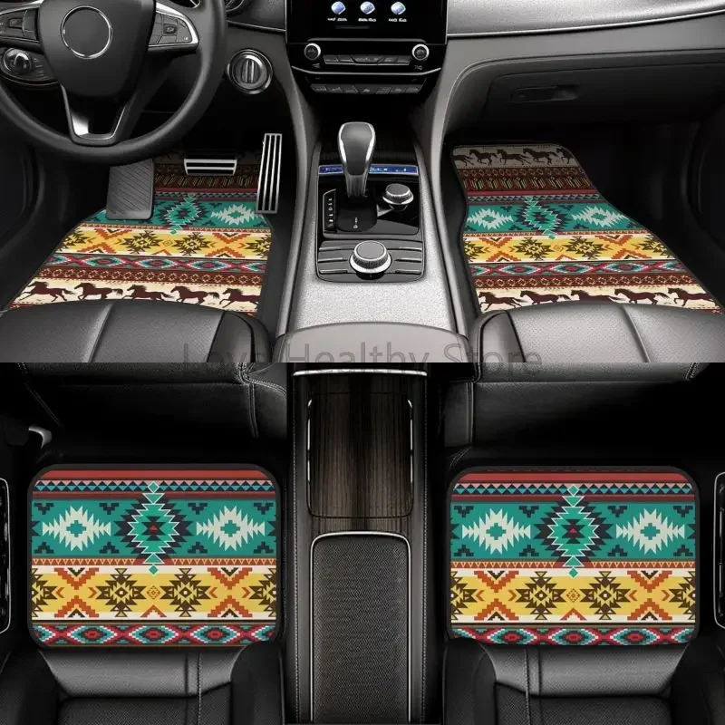 Aztec Tribal Car Front Rear Floor Mats Universal Indiana Southwest Native American Turquoise Stripe Geometry Foot Mats Set of 4
Aztec Tribal Car Front Rear Floor Mats Universal Indiana Southwest Native American Turquoise Stripe Geometry Foot Mats Set of 4