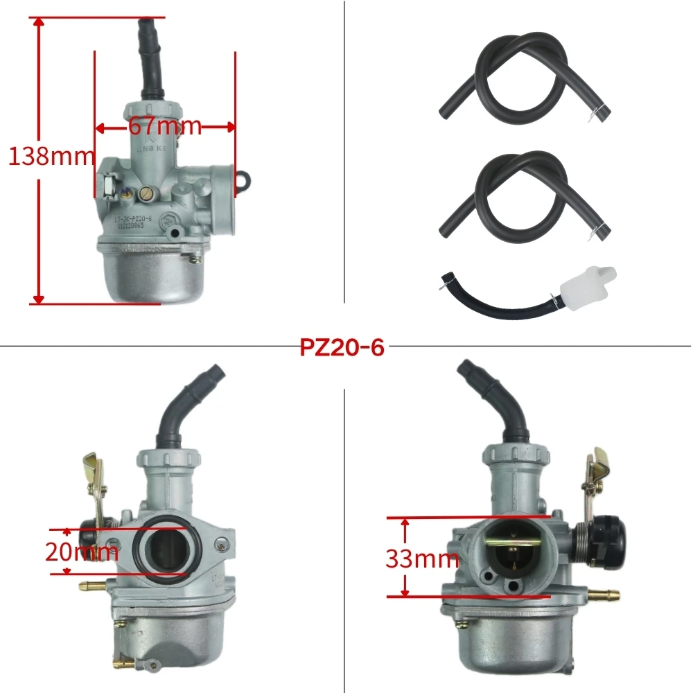 PZ20-6 Curved Pipe Carburetor Assembly For 110CC 125CC ATV Dirt Bike Scooter Motorcycle OEM Replacement Parts
PZ20-6 Curved Pipe Carburetor Assembly For 110CC 125CC ATV Dirt Bike Scooter Motorcycle OEM Replacement Parts