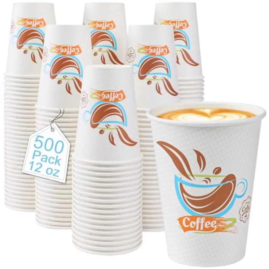500 Pack 12 oz Cups Paper Cups 12 oz Disposable Leakproof Cup for Cold Drinks or Hot Beverages
500 Pack 12 oz Cups Paper Cups 12 oz Disposable Leakproof Cup for Cold Drinks or Hot Beverages