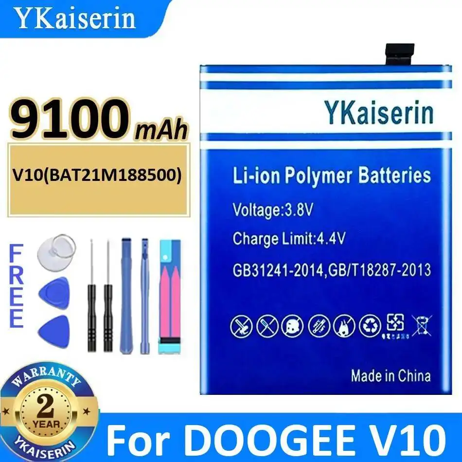 Аккумулятор 9100 мАч с отличной работой при низких температурах V10 BAT21M188500, надежный источник питания для мобильного телефона Doogee V10
Аккумулятор 9100 мАч с отличной работой при низких температурах V10 BAT21M188500, надежный источник питания для мобильного телефона Doogee V10