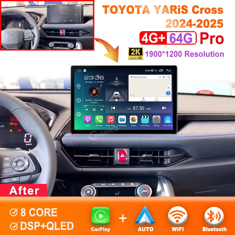 12.5 inch 2K Screen Carplay Android For Toyota YARiS Cross 2024-2025 Car Radio Stereo Multimedia Player GPS WiFi BT
12.5 inch 2K Screen Carplay Android For Toyota YARiS Cross 2024-2025 Car Radio Stereo Multimedia Player GPS WiFi BT