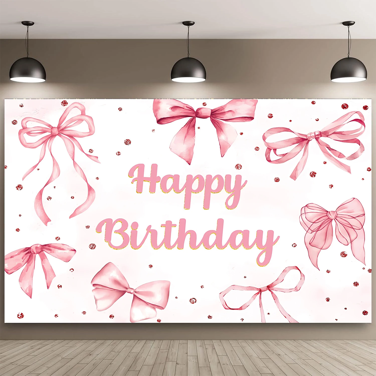 Elegant Watercolor Pink Bow Happy Birthday Backdrop,Pink Ribbon Party Banner for Girls Women Birthday Photo Booth Supplies
Elegant Watercolor Pink Bow Happy Birthday Backdrop,Pink Ribbon Party Banner for Girls Women Birthday Photo Booth Supplies