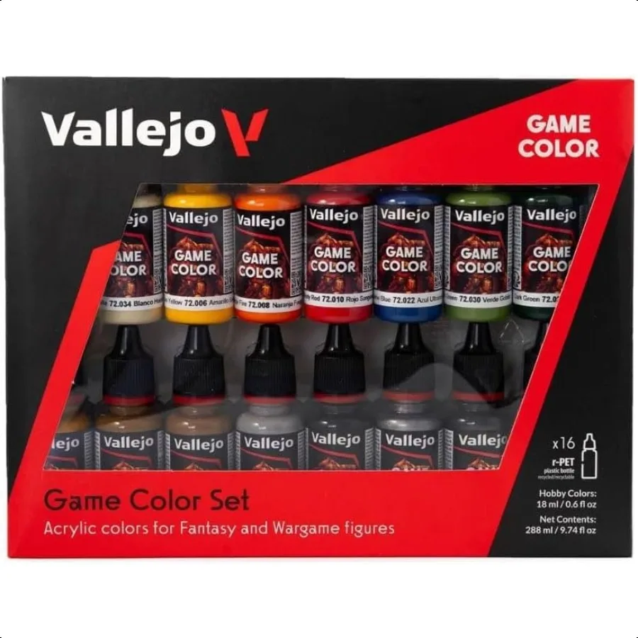 Vallejo Game Color Introduction Set Starter Set for Fantasy and Wargame Figures 16 Bottles x 18 ml 0.60 fl.oz.
Vallejo Game Color Introduction Set Starter Set for Fantasy and Wargame Figures 16 Bottles x 18 ml 0.60 fl.oz.