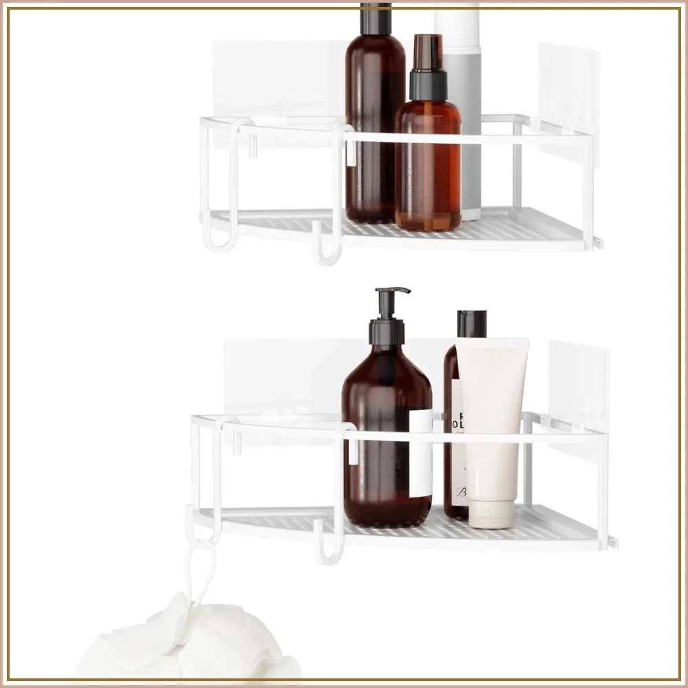 Floating Shower Corner Shelf, Metal Adhesive Shelves, 2-Pack, White
Floating Shower Corner Shelf, Metal Adhesive Shelves, 2-Pack, White