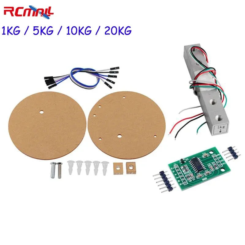 RCmall Digital Load Cell 1KG 5KG 10KG 20KG Weight Sensor HX711 AD Converter Portable Electronic Kitchen Scale for Arduino RPI
RCmall Digital Load Cell 1KG 5KG 10KG 20KG Weight Sensor HX711 AD Converter Portable Electronic Kitchen Scale for Arduino RPI