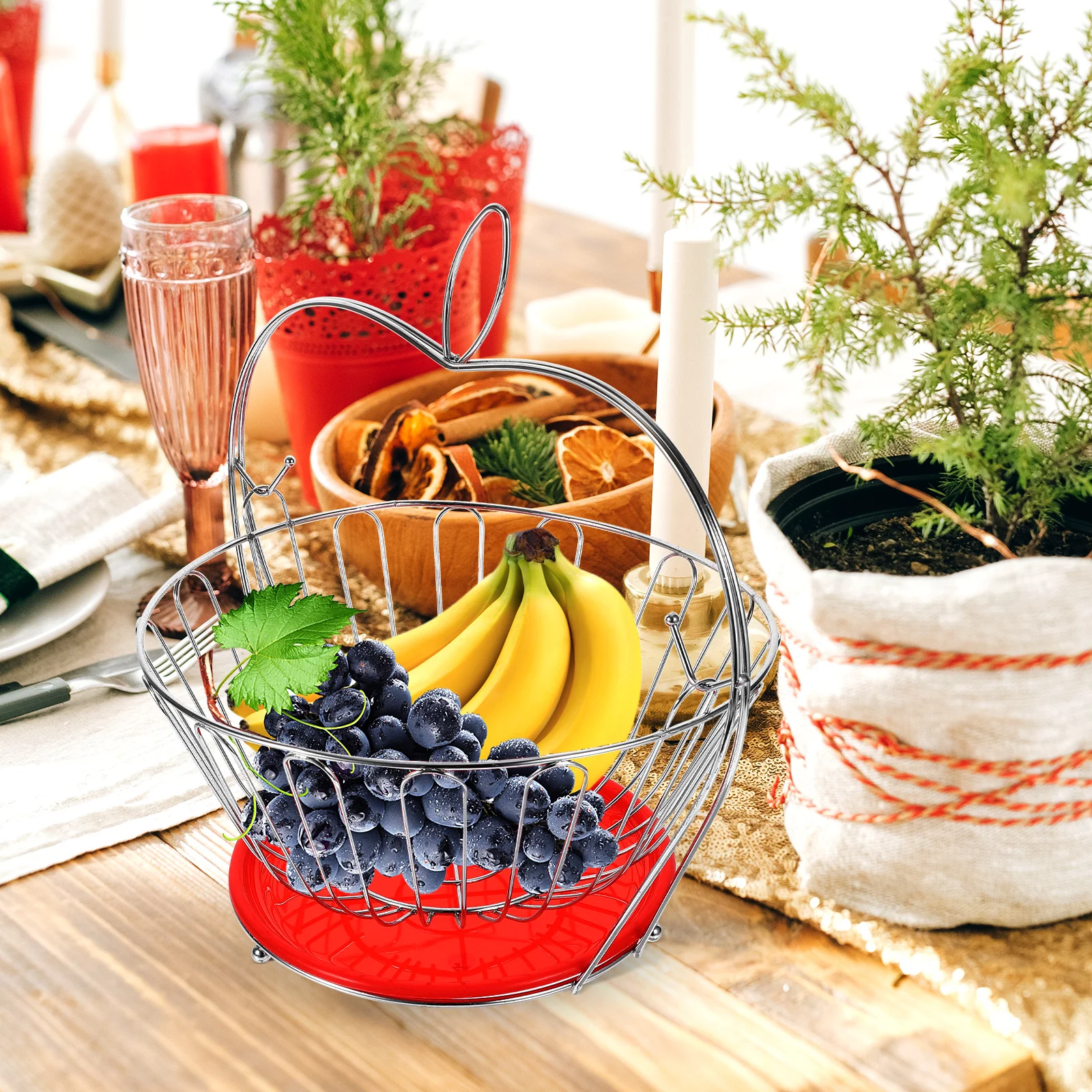 Stainless Steel Fruit Basket Apple Shape Silver Quick Draining Vegetable Storage Basket Breathable Multi-Function Candy Snack
Stainless Steel Fruit Basket Apple Shape Silver Quick Draining Vegetable Storage Basket Breathable Multi-Function Candy Snack