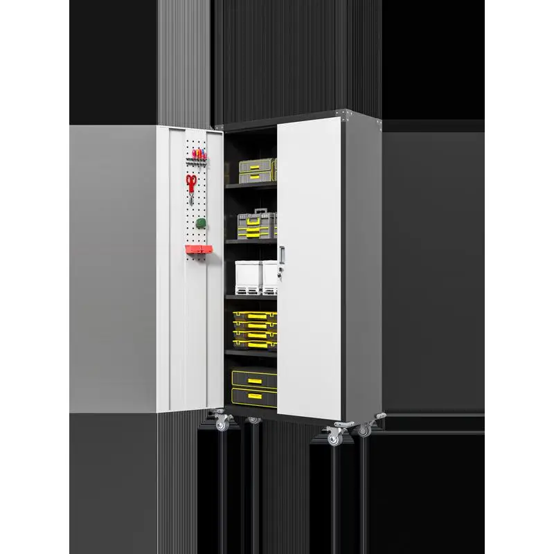 Запираемый гаражный шкаф для хранения с 4 регулируемыми полками для организации хранения инструментов и оборудования
Запираемый гаражный шкаф для хранения с 4 регулируемыми полками для организации хранения инструментов и оборудования