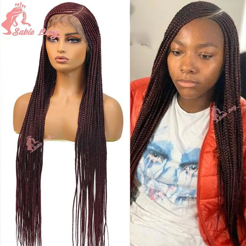 Full Lace Braided Wig Burgundy Synthetic Braid Wigs Side Part Lace Frontal Wig with Baby Hair Knotless Box Braided Wig for Women
Full Lace Braided Wig Burgundy Synthetic Braid Wigs Side Part Lace Frontal Wig with Baby Hair Knotless Box Braided Wig for Women