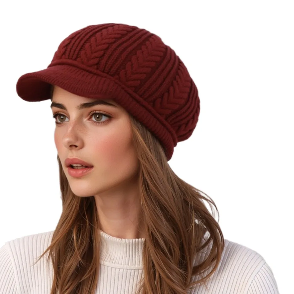 Casual Thickened Women's Winter Beret Wool Ear Protection Knitting Cap Warm Windproof Duck Tongue Hat Outdoor
Casual Thickened Women's Winter Beret Wool Ear Protection Knitting Cap Warm Windproof Duck Tongue Hat Outdoor