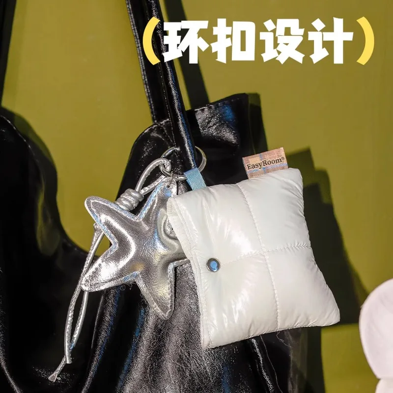 NEW Y2K Shiny Quilted Earphone Pouch with Star Keychain, Loop Buckle, Cute Mini Backpack Charm for AirPods & Coins, Gift for Her
NEW Y2K Shiny Quilted Earphone Pouch with Star Keychain, Loop Buckle, Cute Mini Backpack Charm for AirPods & Coins, Gift for Her