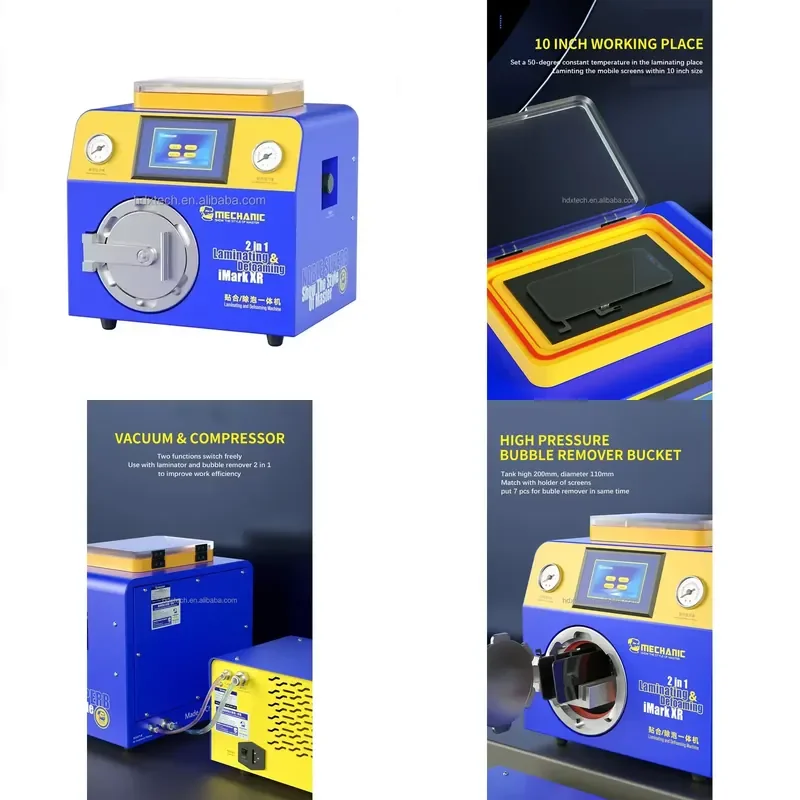 Mechanic 2-in-1 IMARK XR OCA Laminating Defoaming Machine with Built-in Vacuum and Compressor for 10 Inch Screen Repair
Mechanic 2-in-1 IMARK XR OCA Laminating Defoaming Machine with Built-in Vacuum and Compressor for 10 Inch Screen Repair