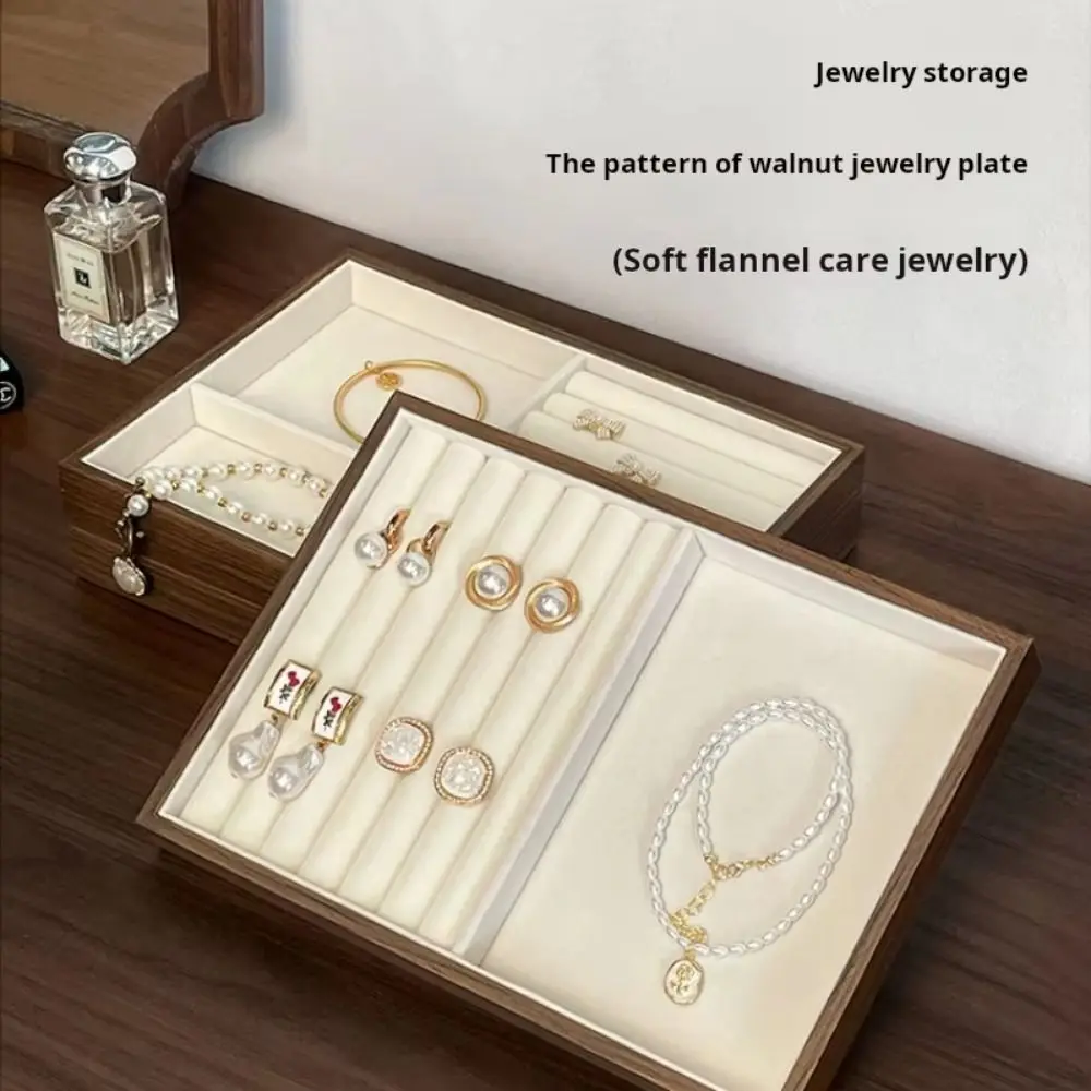 Multi-Compartment Wooden Jewelry Display Tray Solid Wood Flat Bottom Earrings Storage Holder Multi-purpose Velvet Lining
Multi-Compartment Wooden Jewelry Display Tray Solid Wood Flat Bottom Earrings Storage Holder Multi-purpose Velvet Lining