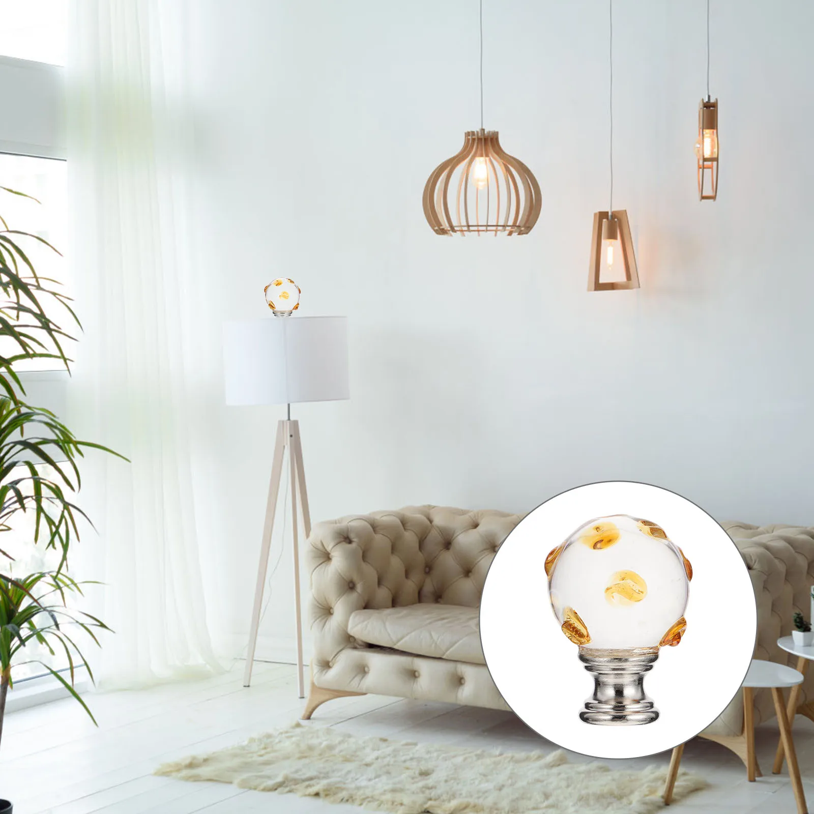 2Pcs Transparent Glass Lampshade Finial Stylish Lamp Decoration Accessory for Table Floor Pendant Lamps Modern Home Bar Light
2Pcs Transparent Glass Lampshade Finial Stylish Lamp Decoration Accessory for Table Floor Pendant Lamps Modern Home Bar Light