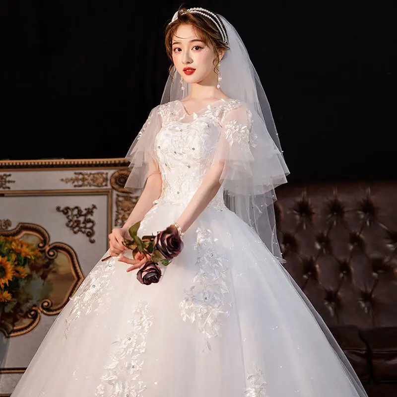 High Waist Simple Wedding Dress Covering Pregnant Belly Large Size Sweet Style Deep V Neckline Polyester Fabric for Bride
High Waist Simple Wedding Dress Covering Pregnant Belly Large Size Sweet Style Deep V Neckline Polyester Fabric for Bride