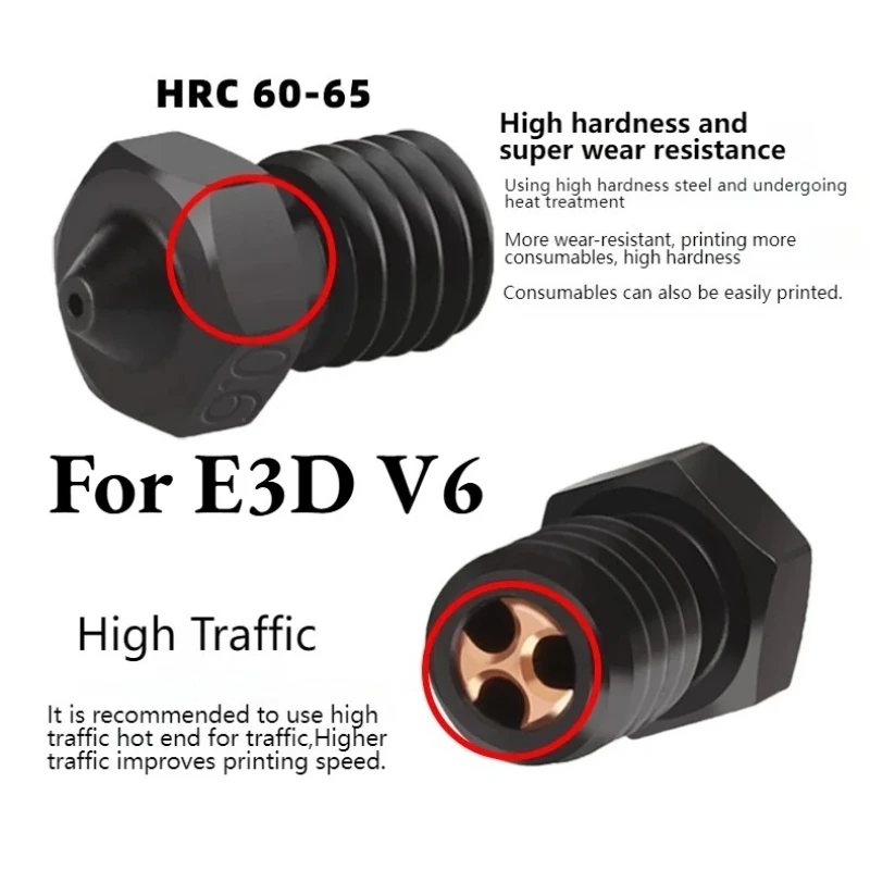 Newly upgraded For E3D V6 Three-Hole CHT Nozzle, Hardened Steel High Flow High Temperature Wear Resistant 3D Printer Nozzle
Newly upgraded For E3D V6 Three-Hole CHT Nozzle, Hardened Steel High Flow High Temperature Wear Resistant 3D Printer Nozzle