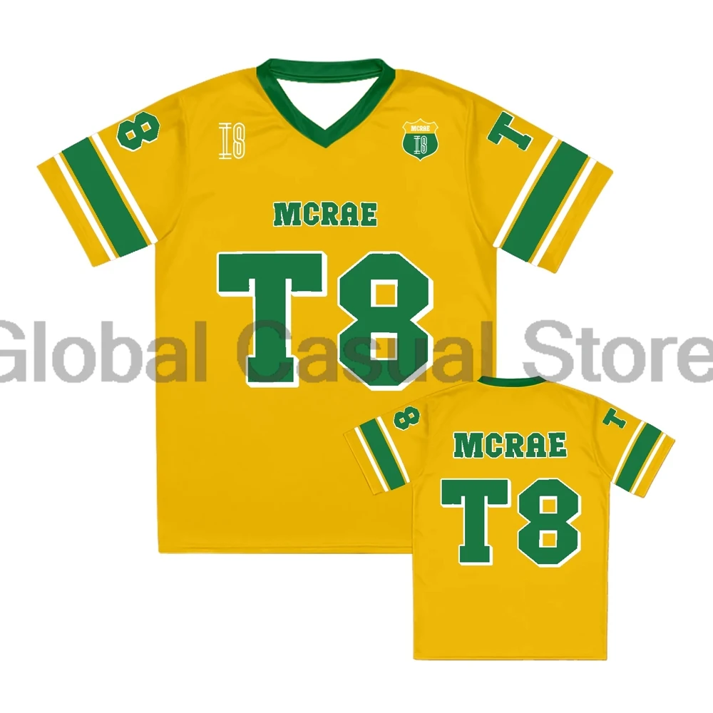 Футболка из футбольного джерси с логотипом Tate McRae T8 Miss Possessive Tour 2025, футболка с v-образным вырезом и короткими рукавами для мужчин и женщин, уличная одежда, топы
Футболка из футбольного джерси с логотипом Tate McRae T8 Miss Possessive Tour 2025, футболка с v-образным вырезом и короткими рукавами для мужчин и женщин, уличная одежда, топы