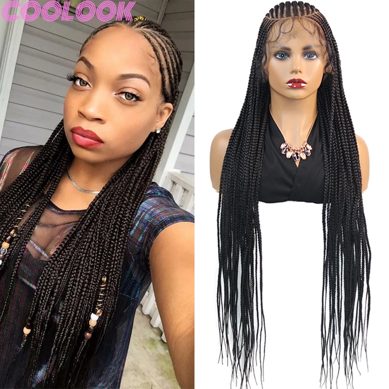 Synthetic Full Lace Front Cornrow Braided Wigs with Baby Hair Lightweight Braid Lace Front Wig 36'' Goddess Faux Locs Braids Wig
Synthetic Full Lace Front Cornrow Braided Wigs with Baby Hair Lightweight Braid Lace Front Wig 36'' Goddess Faux Locs Braids Wig