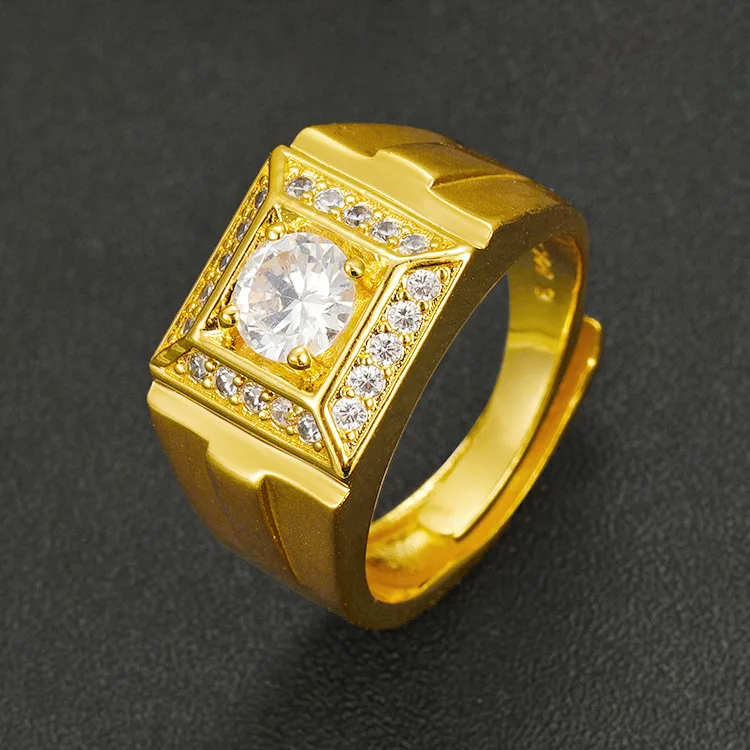 Mighty Luxury 9999 24K Real Gold Gold Inlaid Gemstone Open Men's Ring European and American Style Adjustable
Mighty Luxury 9999 24K Real Gold Gold Inlaid Gemstone Open Men's Ring European and American Style Adjustable