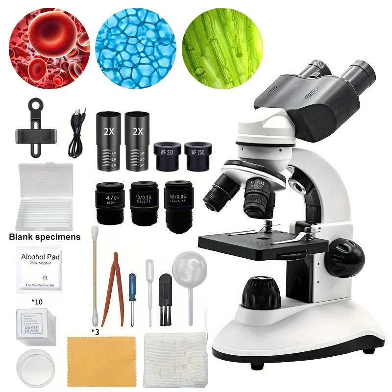 Professional Compound Microscope 4-2000X Research Class with WF25X Eyepieces Dual LED Lighting for Detailed Examination
Professional Compound Microscope 4-2000X Research Class with WF25X Eyepieces Dual LED Lighting for Detailed Examination