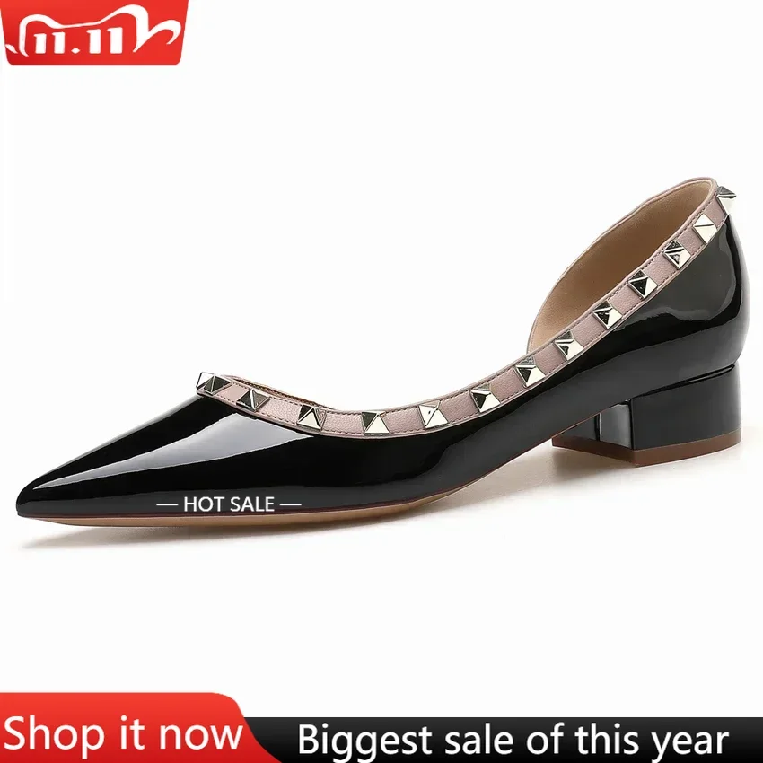 【Measure your feet length before order】Rivets Elegant Designer Woman Pumps Block High Heel Luxury Evening Lady Shoes 122-CHC-33
【Measure your feet length before order】Rivets Elegant Designer Woman Pumps Block High Heel Luxury Evening Lady Shoes 122-CHC-33