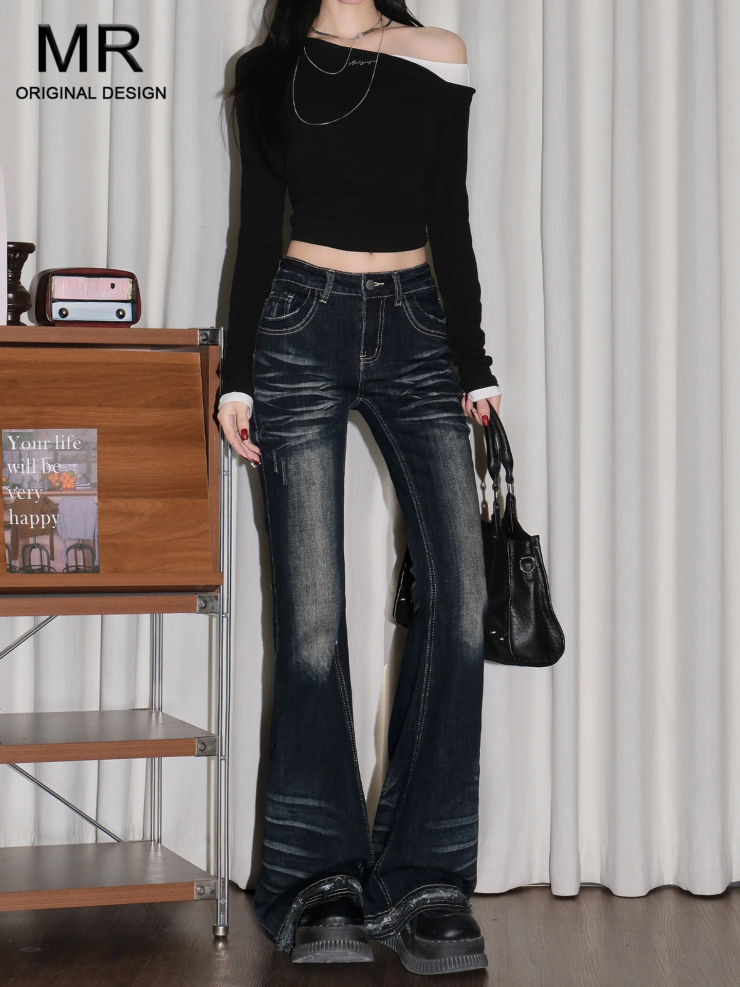 American Style Low Waist Slimming Bell Bottom Jeans Women's Fashion Washed Vintage Jeans Casual Spring Summer New Arrival
American Style Low Waist Slimming Bell Bottom Jeans Women's Fashion Washed Vintage Jeans Casual Spring Summer New Arrival