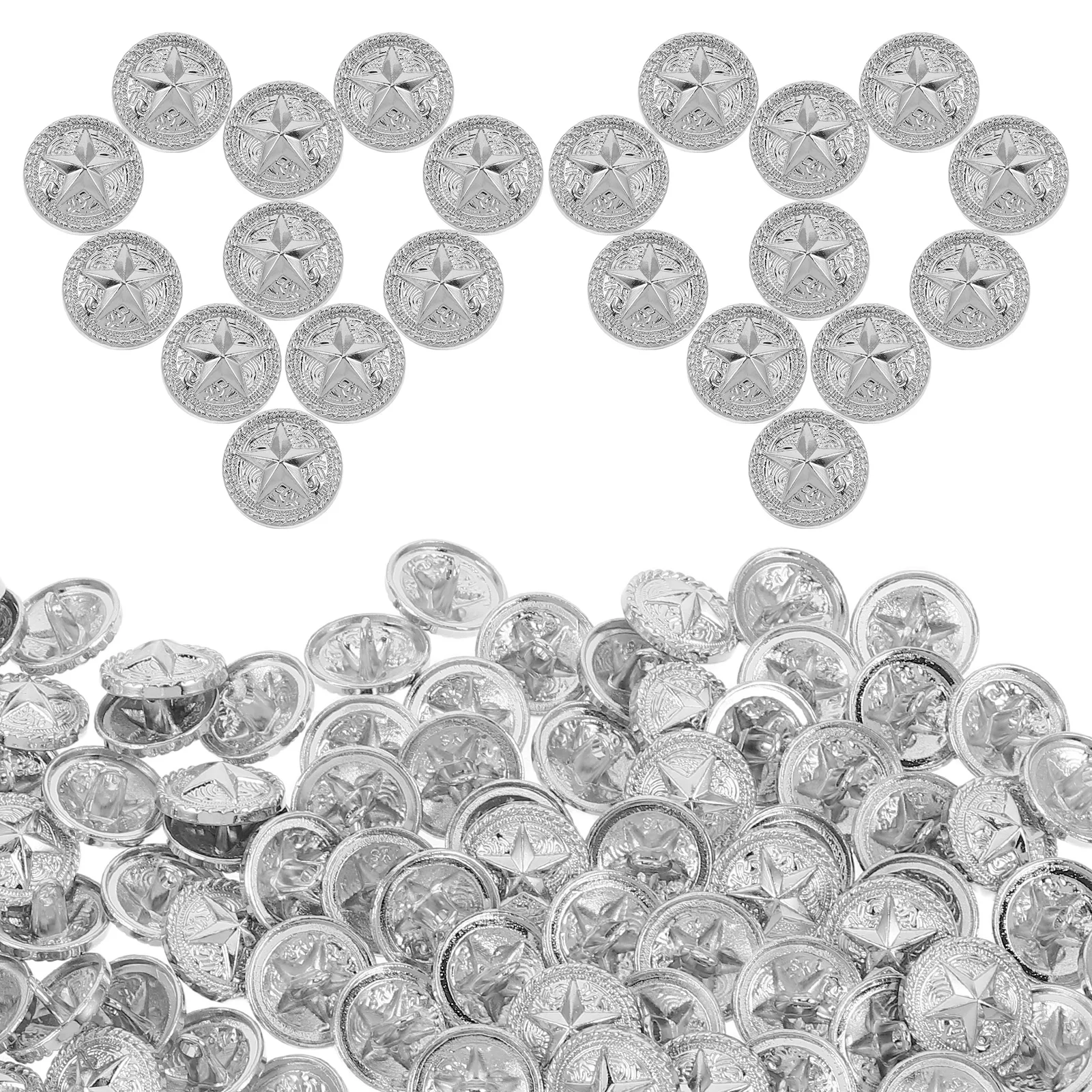 100pcs Five-Pointed Star Buttons Metal Blazer Button for Coat Suit Durable Fashionable Trench Jacket Button Fastener Hardware
100pcs Five-Pointed Star Buttons Metal Blazer Button for Coat Suit Durable Fashionable Trench Jacket Button Fastener Hardware