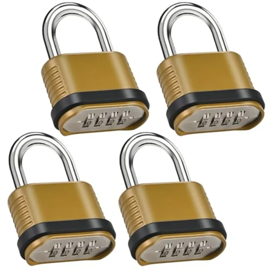 4 Pack Combination Lock 4-Digit Heavy Duty Combo Lock - 26.5mm Outdoor Waterproof Combination Padlock for Outdoor Fence Locker
4 Pack Combination Lock 4-Digit Heavy Duty Combo Lock - 26.5mm Outdoor Waterproof Combination Padlock for Outdoor Fence Locker
