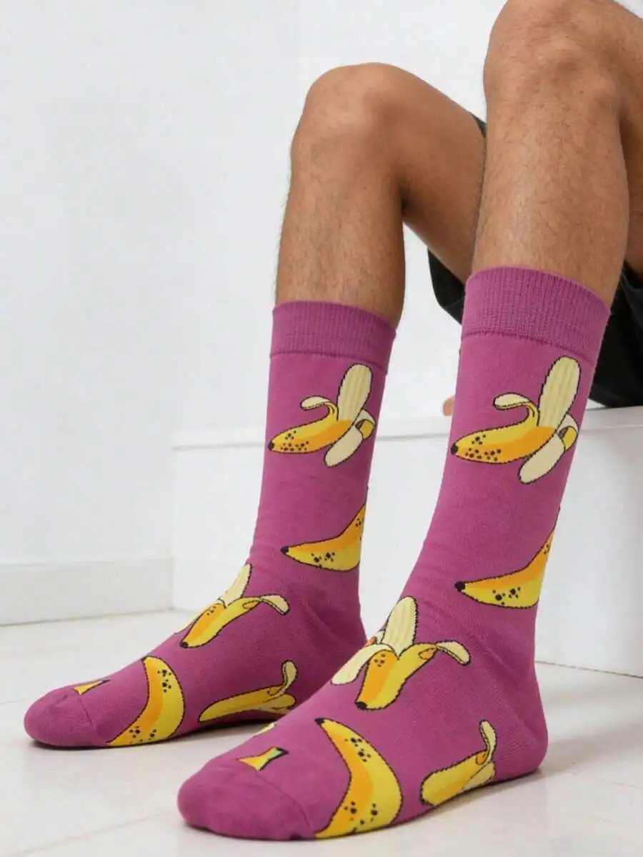 Mens Banana Print Mid-Calf Socks Fashionable Unisex Casual Socks All Season
Mens Banana Print Mid-Calf Socks Fashionable Unisex Casual Socks All Season