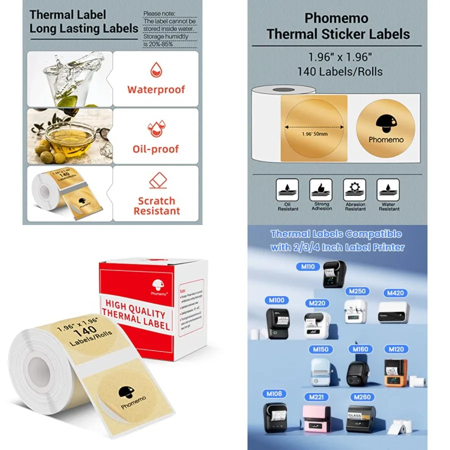 Sticker Circle Labels- 5050mm Thermal Label for M110/M221/M220/M120/M200, for Barcode/Address/Mailing/Logo/Business/Home Tag, B
Sticker Circle Labels- 5050mm Thermal Label for M110/M221/M220/M120/M200, for Barcode/Address/Mailing/Logo/Business/Home Tag, B