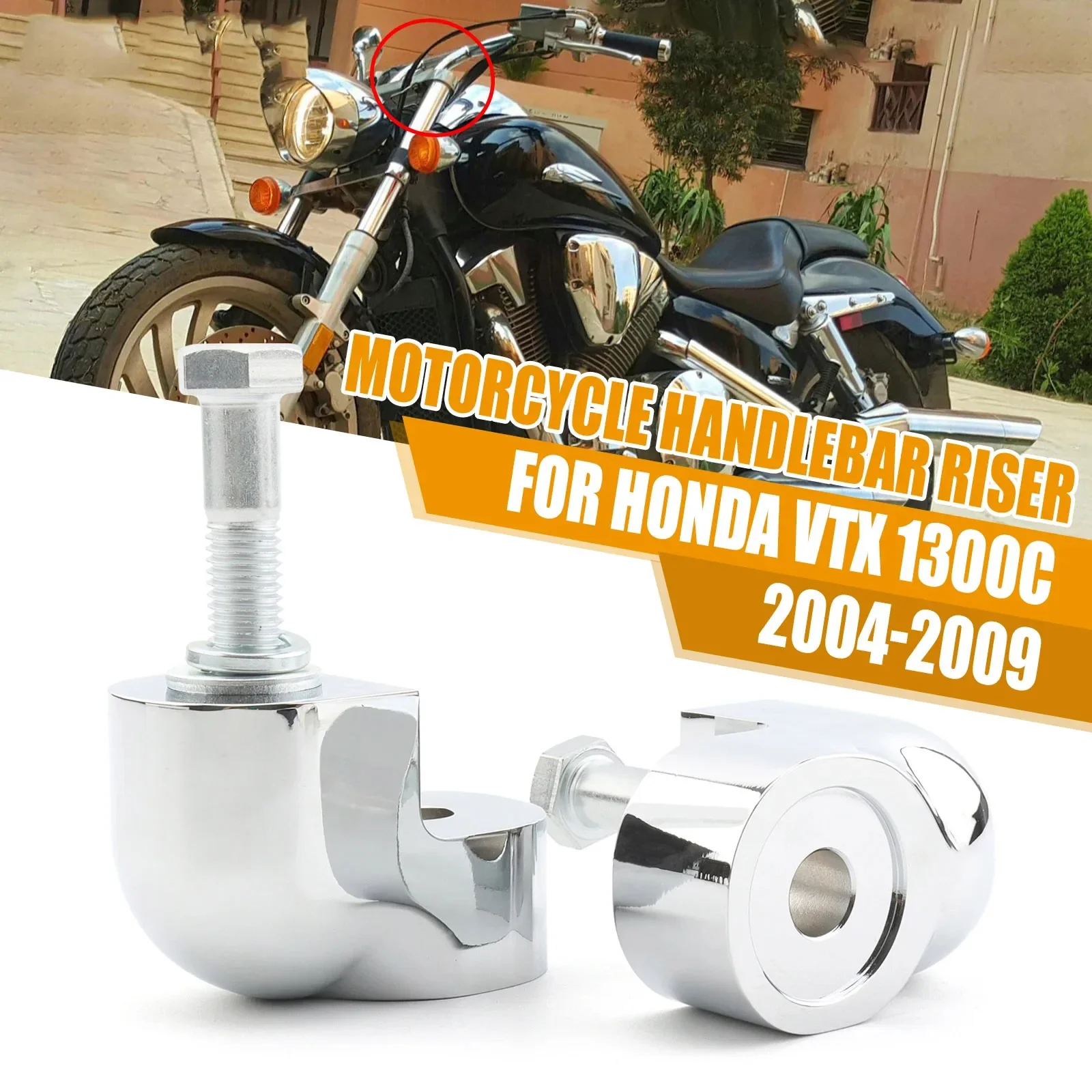 For Honda VTX1300C 2004-2009 Handlebar Riser Pullback 2" Rod Plated CNC Aluminum VTX 1300C VTX1300 C Motorcycle Accessories
For Honda VTX1300C 2004-2009 Handlebar Riser Pullback 2" Rod Plated CNC Aluminum VTX 1300C VTX1300 C Motorcycle Accessories