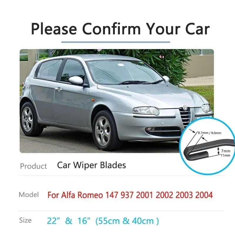 For Alfa Romeo 147 937 2001 2002 2003 2004 Front Rear Kit Wipers Blades Rubber Wash Window Cleaning U J Hook Arm Car Accessories
For Alfa Romeo 147 937 2001 2002 2003 2004 Front Rear Kit Wipers Blades Rubber Wash Window Cleaning U J Hook Arm Car Accessories