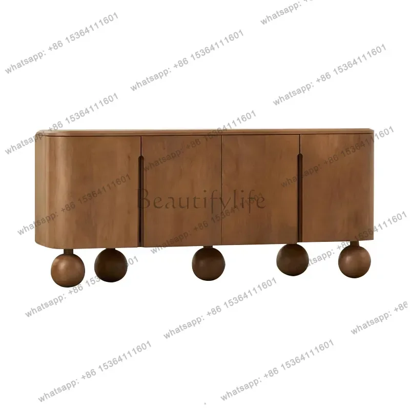 Medieval Solid Wood Dining Side Cabinet Living Room Decorative Cabinet Retro Locker Spherical Foot Storage Cabinet
Medieval Solid Wood Dining Side Cabinet Living Room Decorative Cabinet Retro Locker Spherical Foot Storage Cabinet