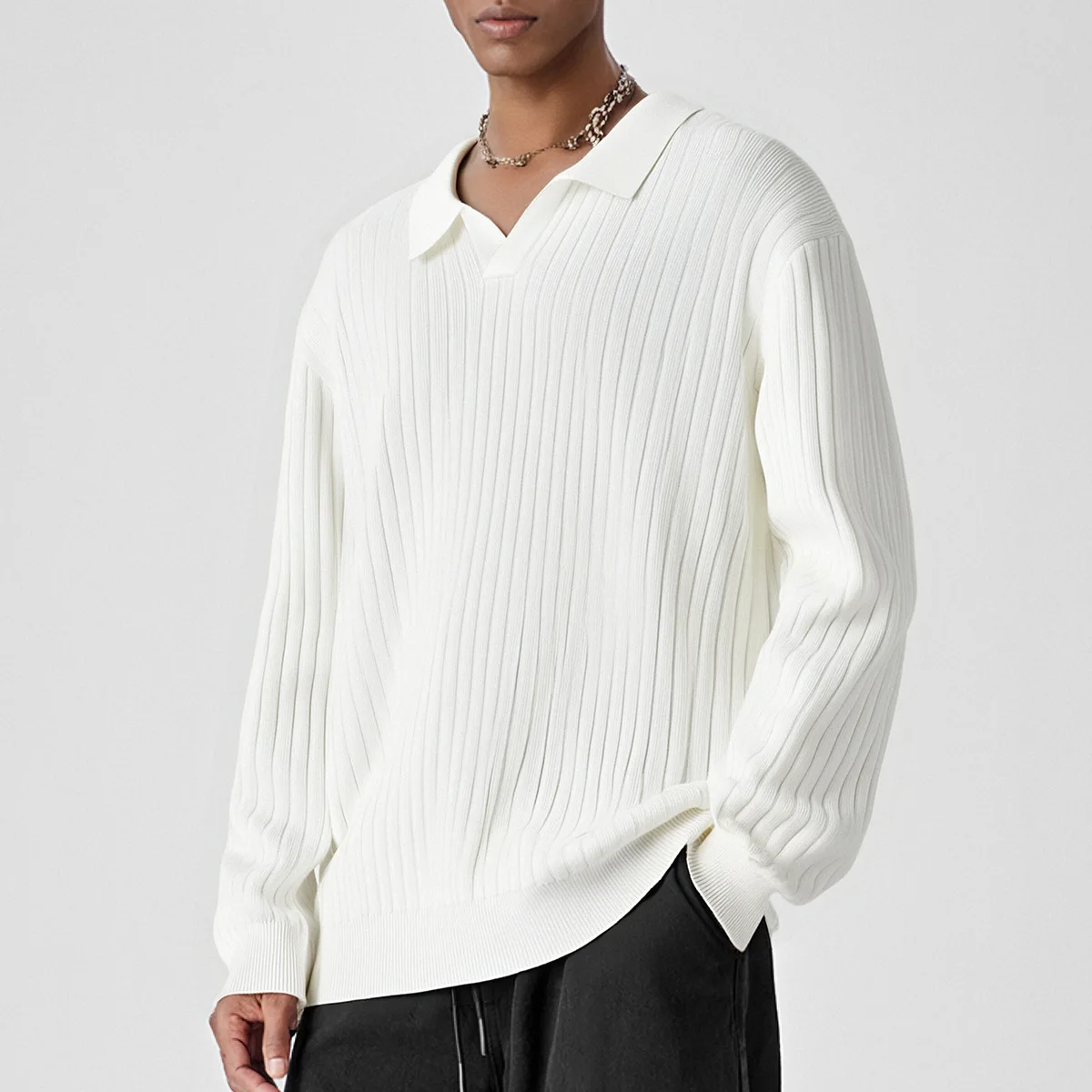 Autumn Men Loose Casual Vintage Stripe Fashion Long Sleeve Polo Collar Pullover Knitted Sweaters Jumper Man Clothes
Autumn Men Loose Casual Vintage Stripe Fashion Long Sleeve Polo Collar Pullover Knitted Sweaters Jumper Man Clothes