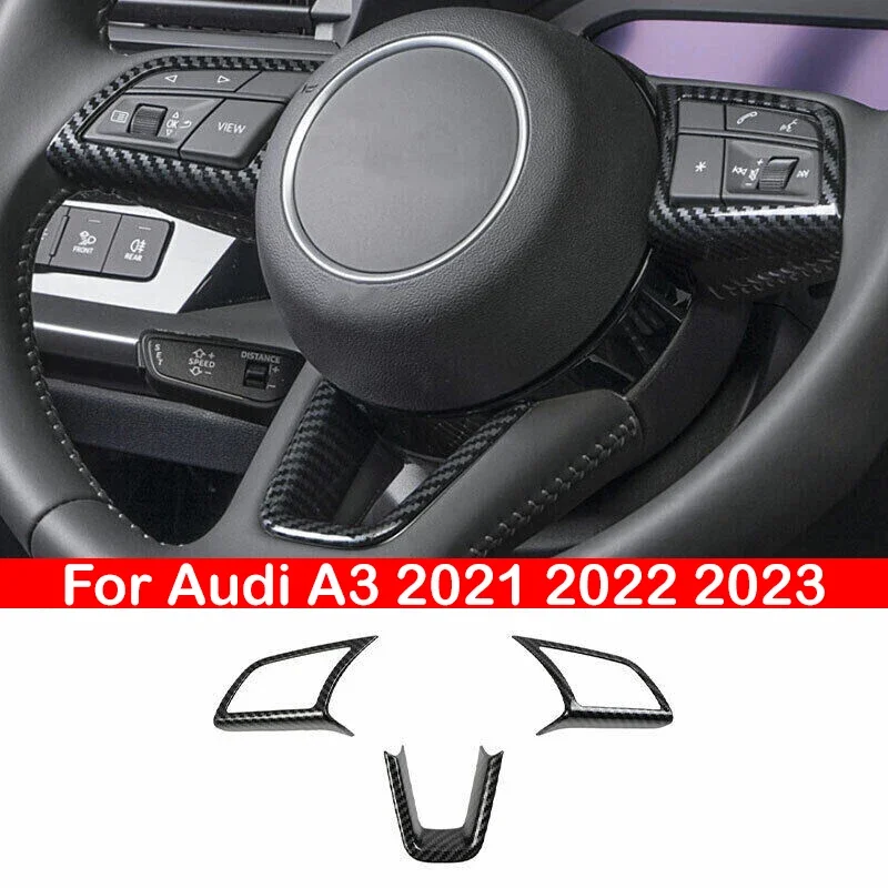 For Audi A3 2021 2022 2023 ABS Carbon Fiber Style Interior Car Steering Wheel Cover Sticker Trim Frame Decoration Accessories
For Audi A3 2021 2022 2023 ABS Carbon Fiber Style Interior Car Steering Wheel Cover Sticker Trim Frame Decoration Accessories