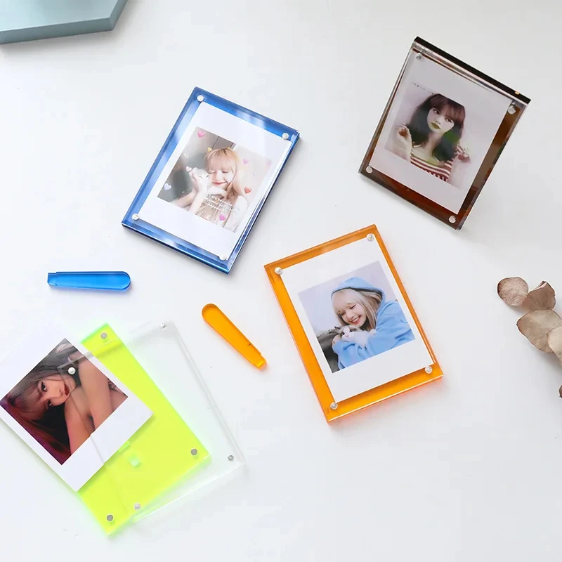 Colorful Acrylic Photo Frame Bedside Table Desktop Photo Display Stand Horizontal Vertical Polaroid Small Size Photo Frame
Colorful Acrylic Photo Frame Bedside Table Desktop Photo Display Stand Horizontal Vertical Polaroid Small Size Photo Frame