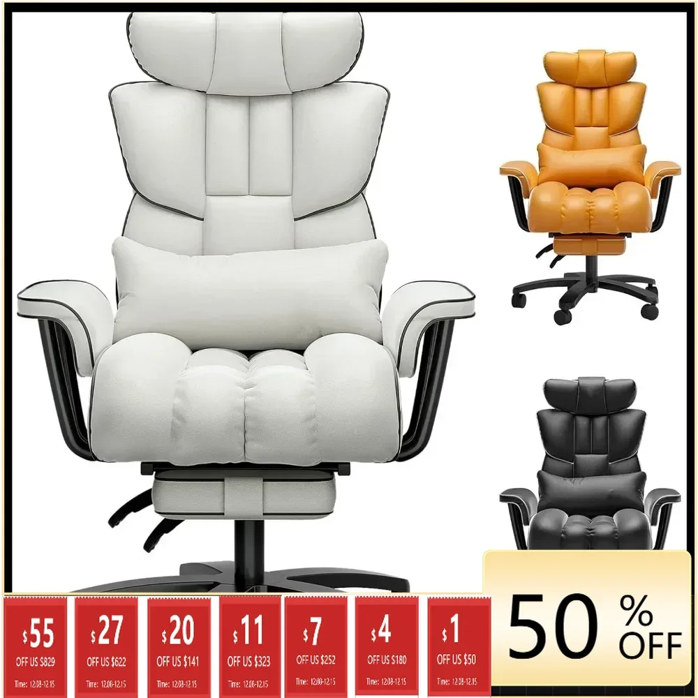 400LBS, High Back Reclining Executive Office Desk Chair with Foot Rest, Wide Seat, Removable Lumbar Support, Arms
400LBS, High Back Reclining Executive Office Desk Chair with Foot Rest, Wide Seat, Removable Lumbar Support, Arms