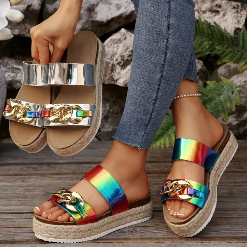 2026 High Quality Women's Platform Sandals Summer Fashion Metal Decor Simple Shoes for Women Casual Comfort Soft Soled Sandals
2026 High Quality Women's Platform Sandals Summer Fashion Metal Decor Simple Shoes for Women Casual Comfort Soft Soled Sandals