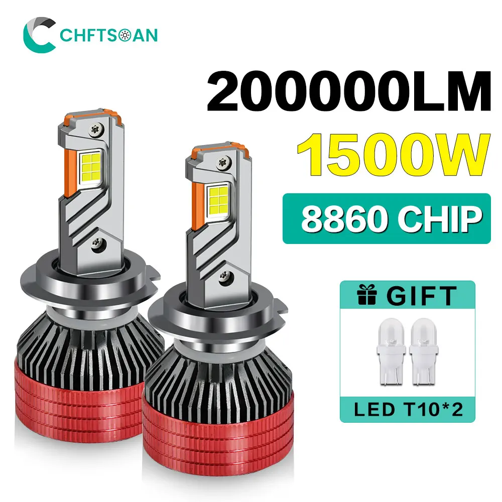 Chftsoan 1500W LED Headlight Three-copper tube High Power Headlight Bulb H1 H4 H7 H11 9005 9006 9012 200000LM 6000K Headlamp 32V
Chftsoan 1500W LED Headlight Three-copper tube High Power Headlight Bulb H1 H4 H7 H11 9005 9006 9012 200000LM 6000K Headlamp 32V