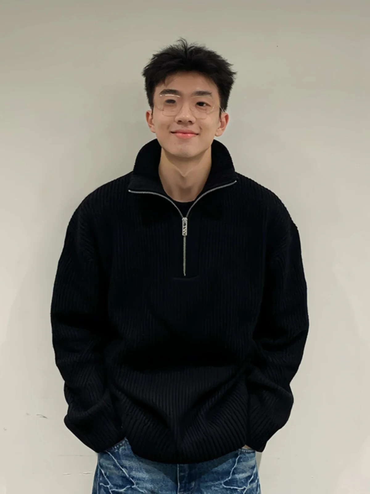 Bla High Collar Sweater Men's Autumn Winter f Zip Knitwear Casual Inner Wear Korean Lazy Sle Knitted Coat Jaet
Bla High Collar Sweater Men's Autumn Winter f Zip Knitwear Casual Inner Wear Korean Lazy Sle Knitted Coat Jaet