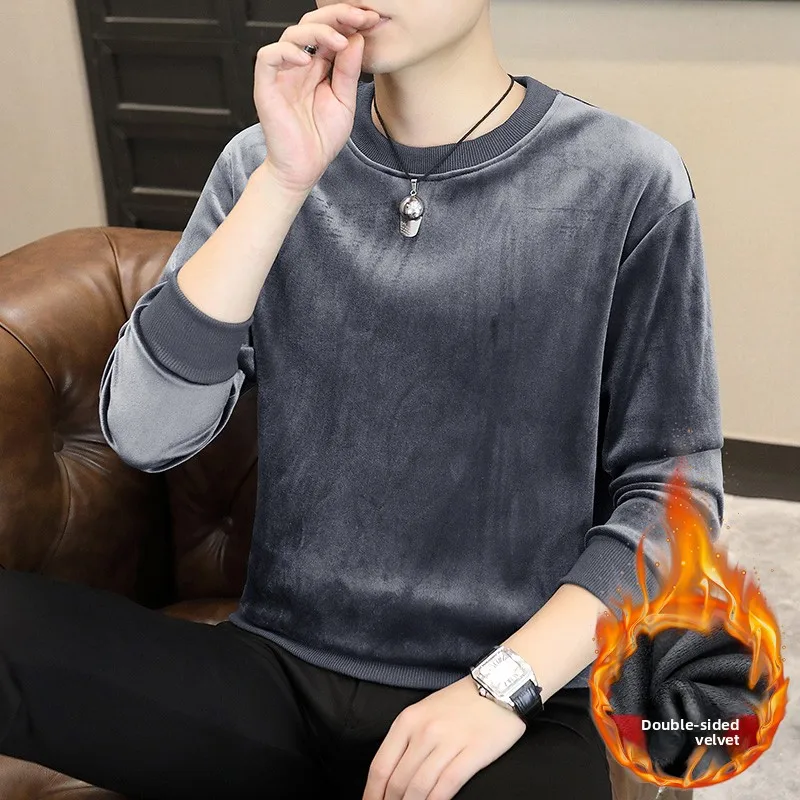 Men's Thickened Long Sleeve round Neck Sweatshirt Gold Velvet Fashionable Autumn Winter Casual Style Comfortable Polyester T-...
Men's Thickened Long Sleeve round Neck Sweatshirt Gold Velvet Fashionable Autumn Winter Casual Style Comfortable Polyester T-...