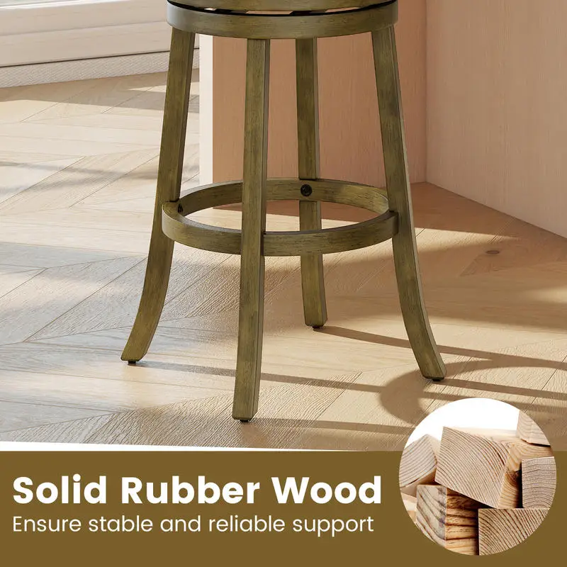 Swivel Bar Stools Set of 2 with Soft-padded Back and Seat-L
Swivel Bar Stools Set of 2 with Soft-padded Back and Seat-L
