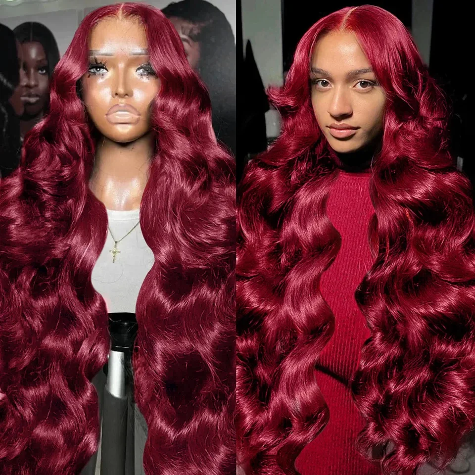 30 Inch 180% Density 99J Body Wave Human Hair Lace Frontal Wigs Burgundy Red Color HD Transparent Lace Preplucked Wigs For Women
30 Inch 180% Density 99J Body Wave Human Hair Lace Frontal Wigs Burgundy Red Color HD Transparent Lace Preplucked Wigs For Women